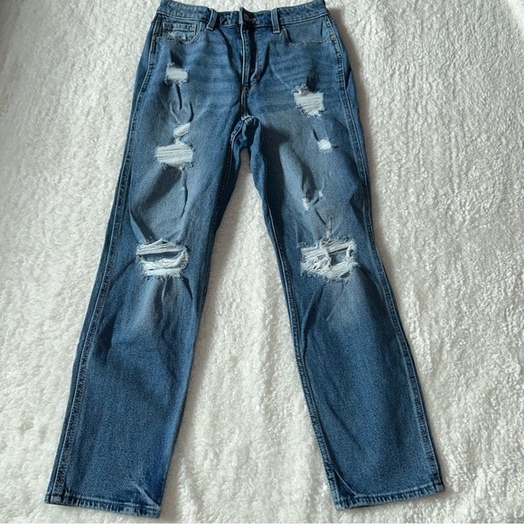 Hollister Ultra High Rise Mom Jeans Distressed Size 7 - Picture 2 of 4